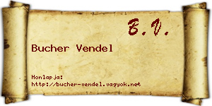 Bucher Vendel névjegykártya
